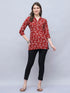 Maroon Pure Cotton Floral Printed Tunic