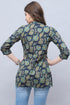Navy Blue Pure Cotton Floral Printed Tunic