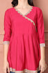 Pink Poly Silk Solid Tunic