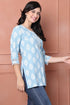 Sky Blue Pure Cotton Printed Tunic