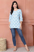 Sky Blue Pure Cotton Printed Tunic