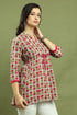 Grey & Magenta Women Pure Cotton Jaipuri Printed Tunic