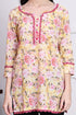Light Yellow & Light Pink Women's Cotton Floral Printed Tunic