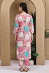 Pink Cotton Floral Printed Kurta With Pant