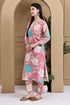 Pink Cotton Floral Printed Kurta With Pant