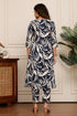 Midnight Waves Cotton Botanical Floral Printed Kurta With Pant