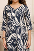 Midnight Waves Cotton Botanical Floral Printed Kurta With Pant