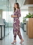 Maroon Muse Cotton Botanical Floral Printed Kurta With Pant