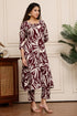 Maroon Muse Cotton Botanical Floral Printed Kurta With Pant