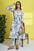 Blue Blossom Jaipuri Ensemble Kurta With Pant