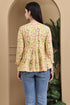 Yellow Pure Cotton Jaipuri Printed Short Top