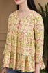 Yellow Pure Cotton Jaipuri Printed Short Top