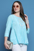 Sky Blue Pure Cotton Patch Work Embroidered Short Top