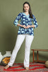 Blue Pure Cotton Jaipuri Printed Short Top