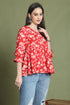 Red Pure Cotton Jaipuri Printed Short Top