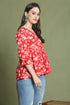Red Pure Cotton Jaipuri Printed Short Top