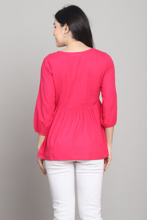 Women Pure Cotton Solid Short Top