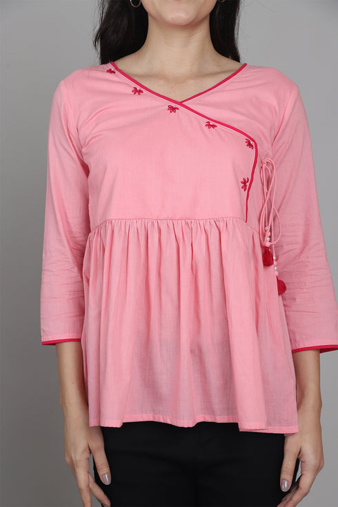 Women Pure Cotton Solid Short Top