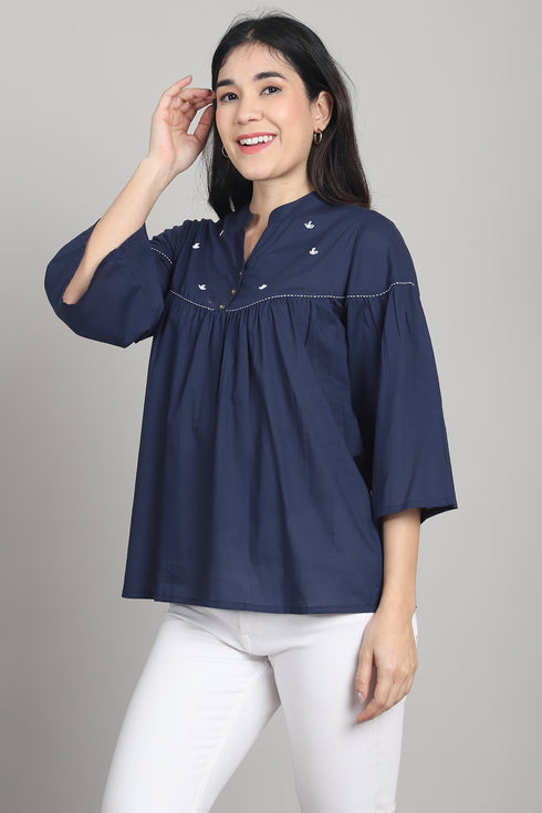 Women Pure Cotton Solid Short Top