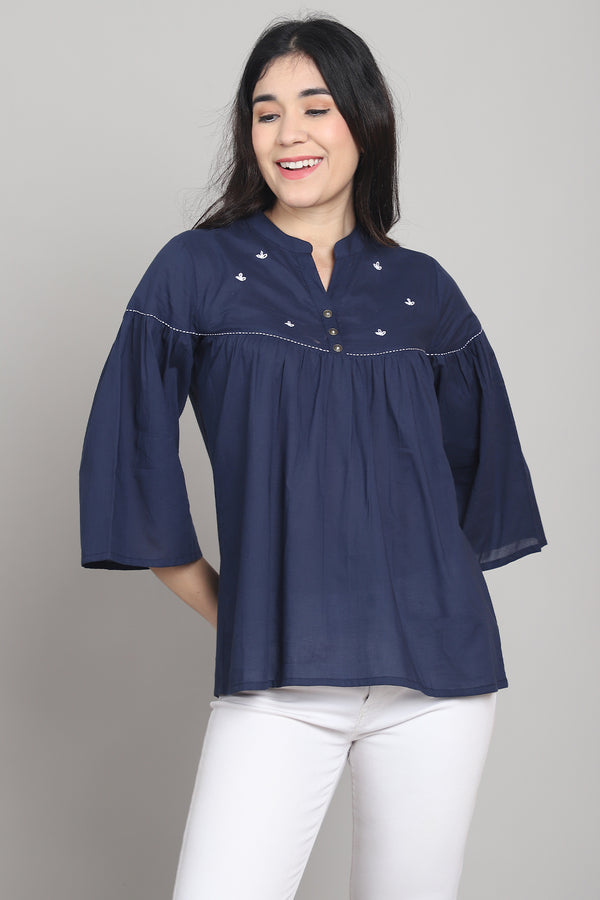 Women Pure Cotton Solid Short Top