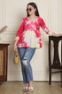Women Pure Cotton Tie-Dye Shibori Printed Short Top