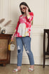 Women Pure Cotton Tie-Dye Shibori Printed Short Top