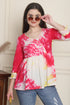 Women Pure Cotton Tie-Dye Shibori Printed Short Top