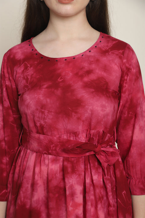 Women Pure Cotton Tie-Dye Shibori Printed Short Top