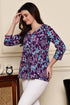 Purple Petal Bliss Cotton Jaipuri Printed Short Top