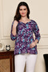 Purple Petal Bliss Cotton Jaipuri Printed Short Top