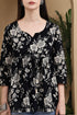 Noir Petal Ensemble Cotton Jaipuri Printed Short Top