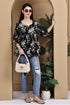 Noir Petal Ensemble Cotton Jaipuri Printed Short Top