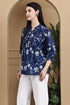 Blue Petal Chic Cotton Jaipuri Printed Short Top
