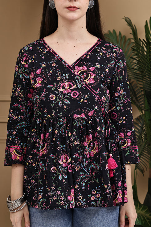 Blooming Casual Chic Cotton Jaipuri Printed Short Top