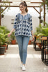 Navy Blue Pure cotton Jaipuri Printed Short Top