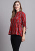 Maroon Pure cotton Jaipuri Printed Short Top