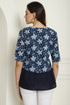 Navy Blue Pure Cotton Jaipuri Printed Short Top