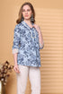 Women Sky Blue Pure Cotton Jaipuri Printed Short Top