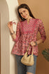 Light Pink Pure Cotton Floral Printed Short Top