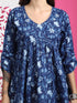 Blue Pure Cotton Floral Printed Short Top