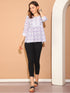 Lavender Pure Cotton Foil Printed Short Top