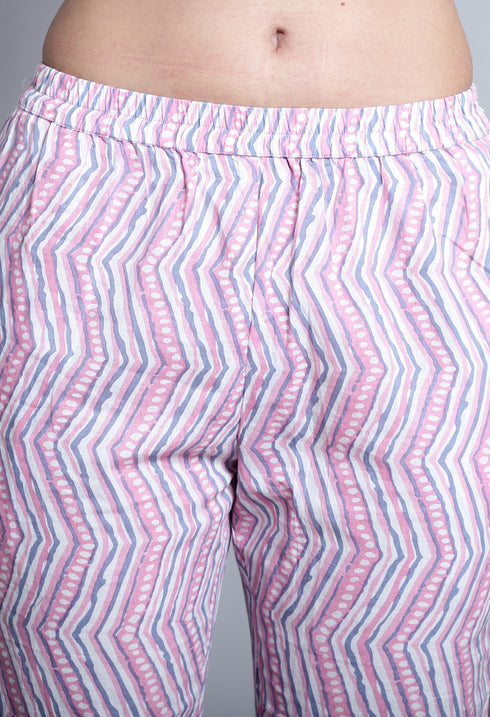 Pure Cotton Jaipuri Printed And Embroidered Kurta Set With Dupatta