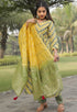Yellow & Green Pure Cotton Jaipuri Printed And Embroidered Kurta Set With Dupatta