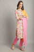 Multicolor Pure Cotton Embroidered Straight Kurta & Pant With Dupatta