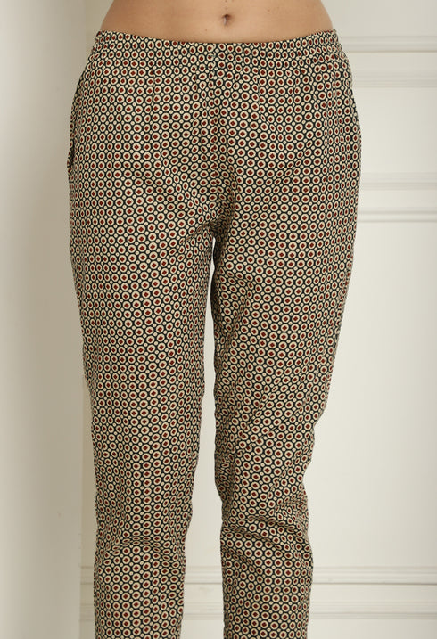 Green Pure Cotton Jaipuri Printed Kurta Set With Dupatta