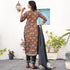 Women Grey & Mustard Pure Cotton Jaipuri Ajrak Printed Kurta & Pant With Dupatta