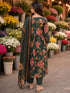 Green Cotton Floral Printed Kurta & Pant With Dupatta