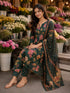 Green Cotton Floral Printed Kurta & Pant With Dupatta