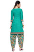 Sea Green Cotton Blend Printed Unstitched Salwar Suit Material