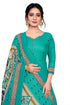 Sea Green Cotton Blend Printed Unstitched Salwar Suit Material